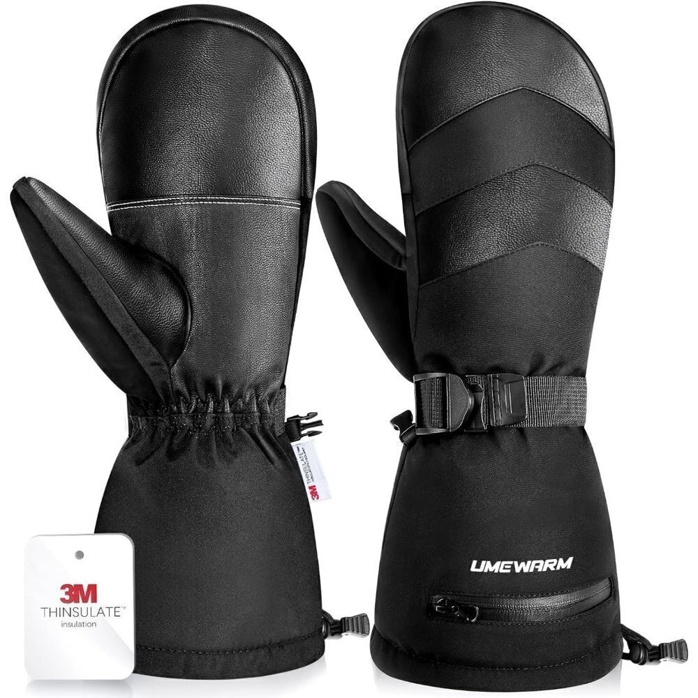 Winter Ski Mittens for Unisex Double Waterproof Winter 2X Warmer Ski Gloves